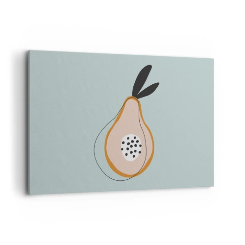 Bild auf Leinwand - Leinwandbild - Abstrakte Birne auf hellem Hintergrund - 120x80cm - Durchdringe die Natur der Dinge - Moderne Wanddekoration für Wohnzimmer und Schlafzimmer ARTTOR