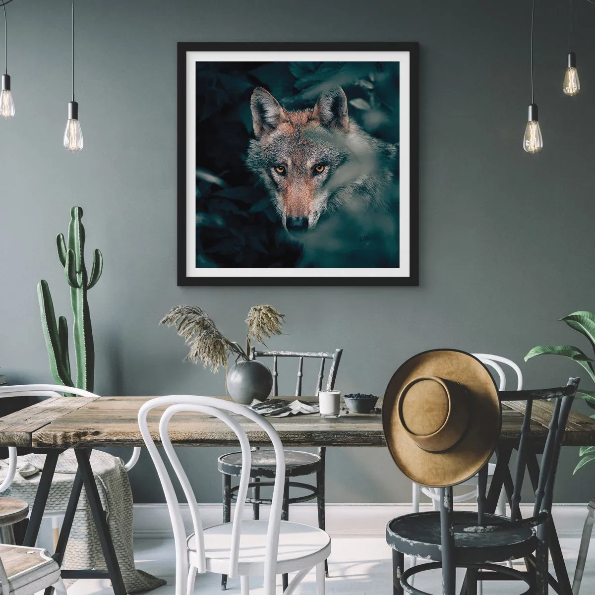 Poster in einem schwarzem Rahmen - Jäger - 40x40 cm