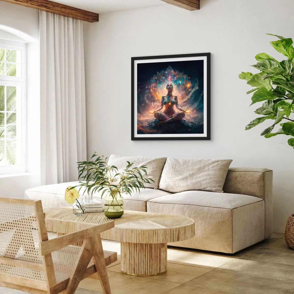 Poster in einem schwarzem Rahmen - Fluss guter Energie - 30x30 cm