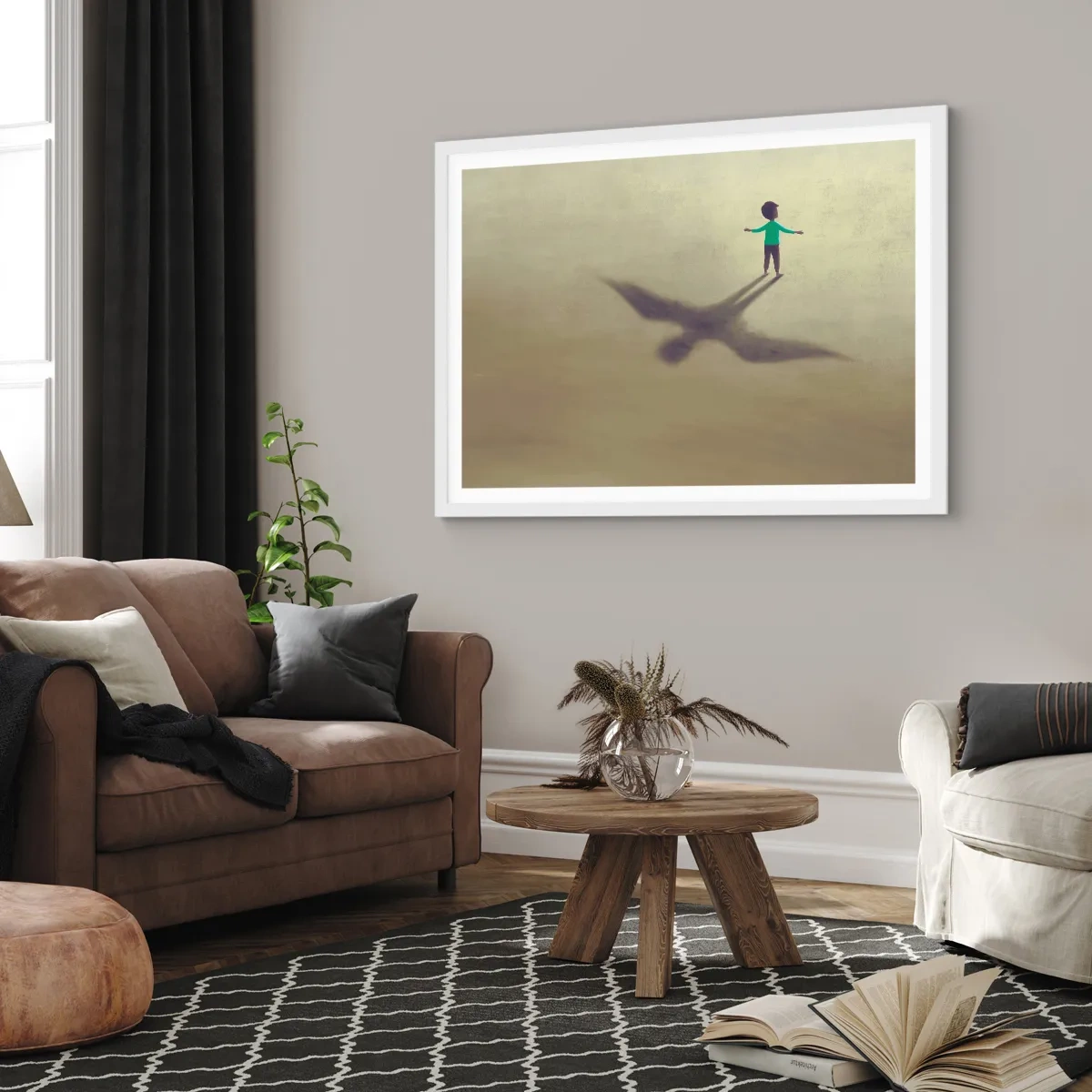 Poster in einem weißen Rahmen - Der Held der Zukunft - 91x61 cm