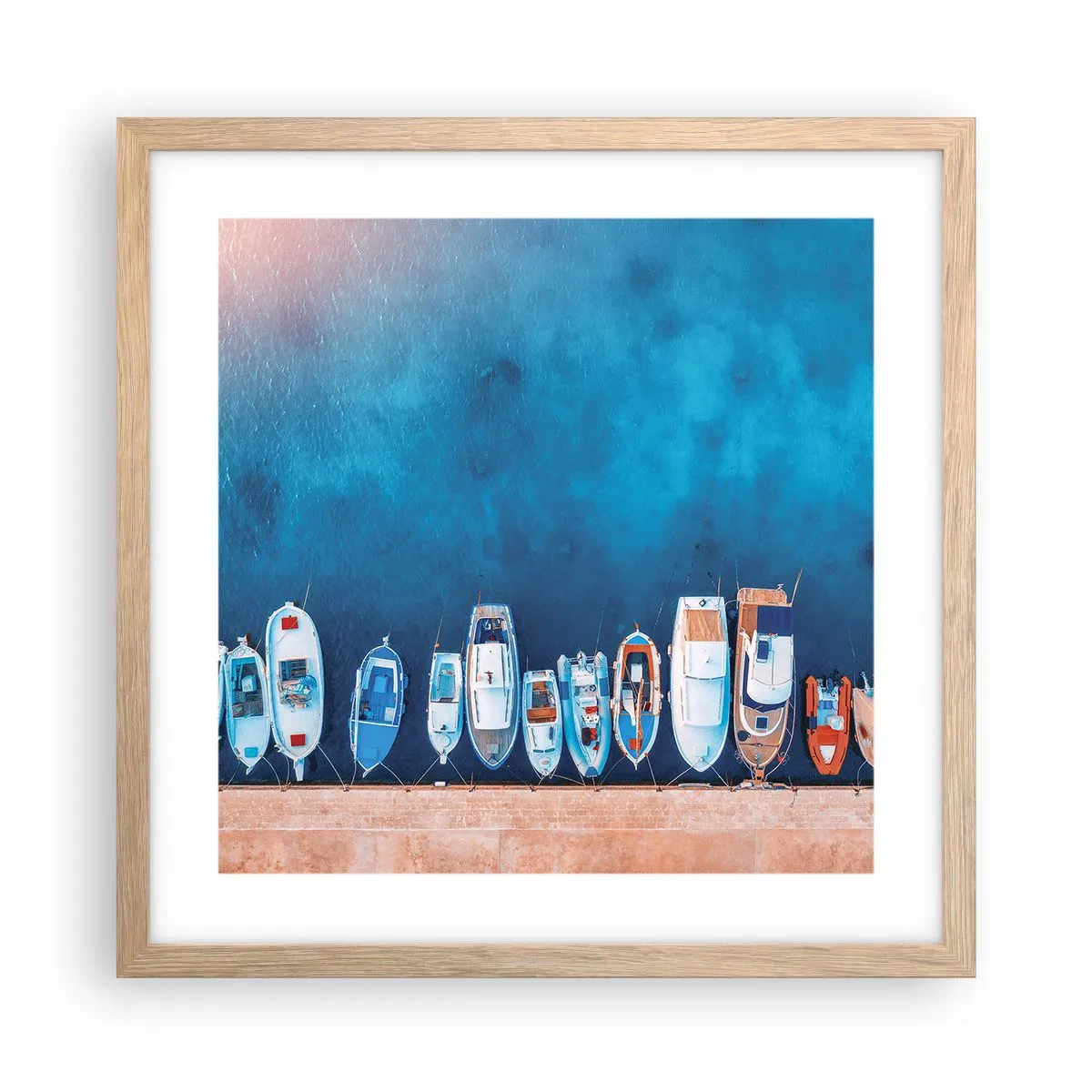 Poster in einem Rahmen aus heller Eiche - In einer Reihe - 40x40 cm