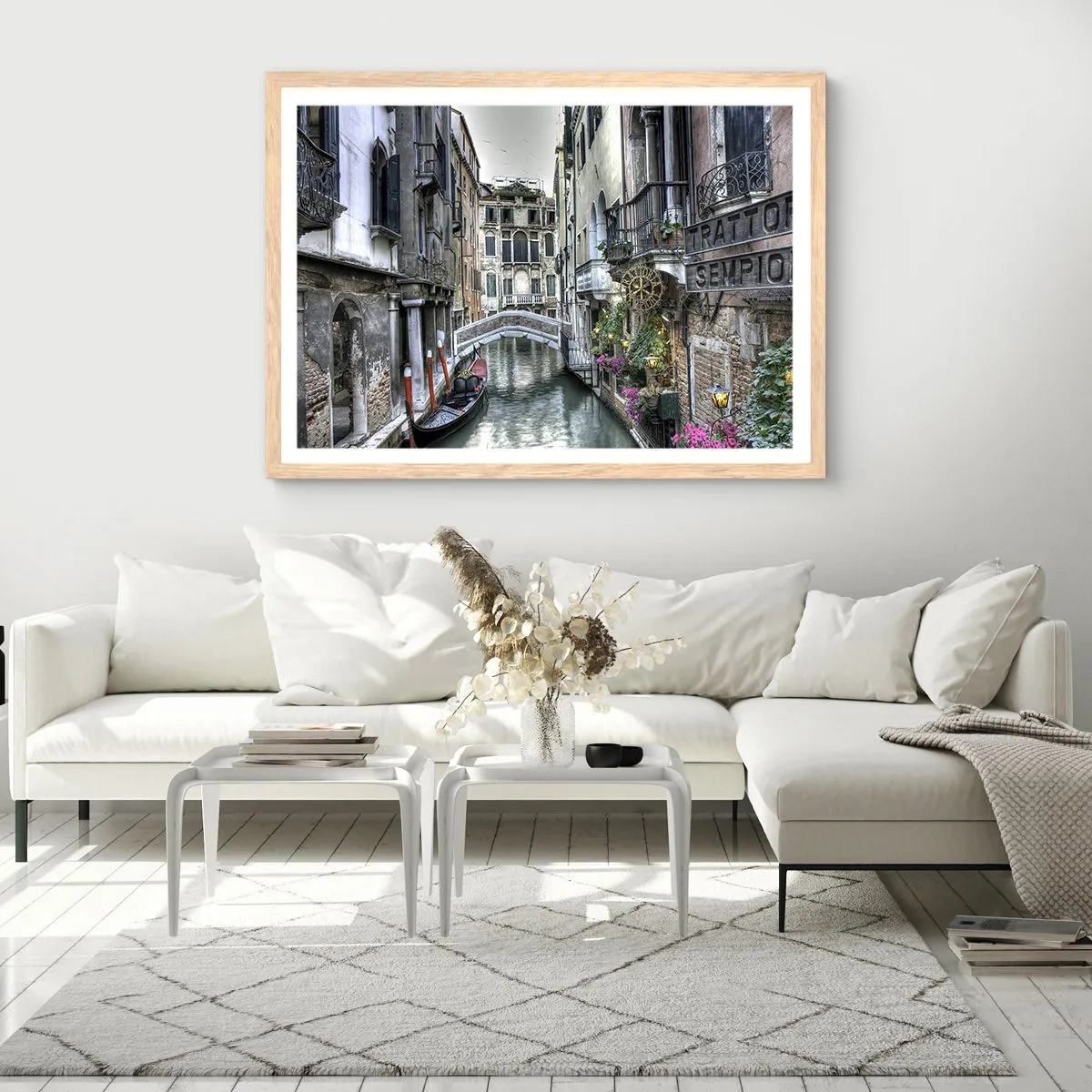 Poster in einem Rahmen aus heller Eiche - Seit Jahrhunderten in stiller Besinnung - 50x40 cm