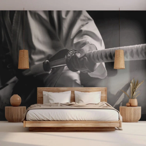 Fototapete Premium Sand - Kriegerseele - Samurai-Schwert, Japan, Kampfkunst - 500x350 cm