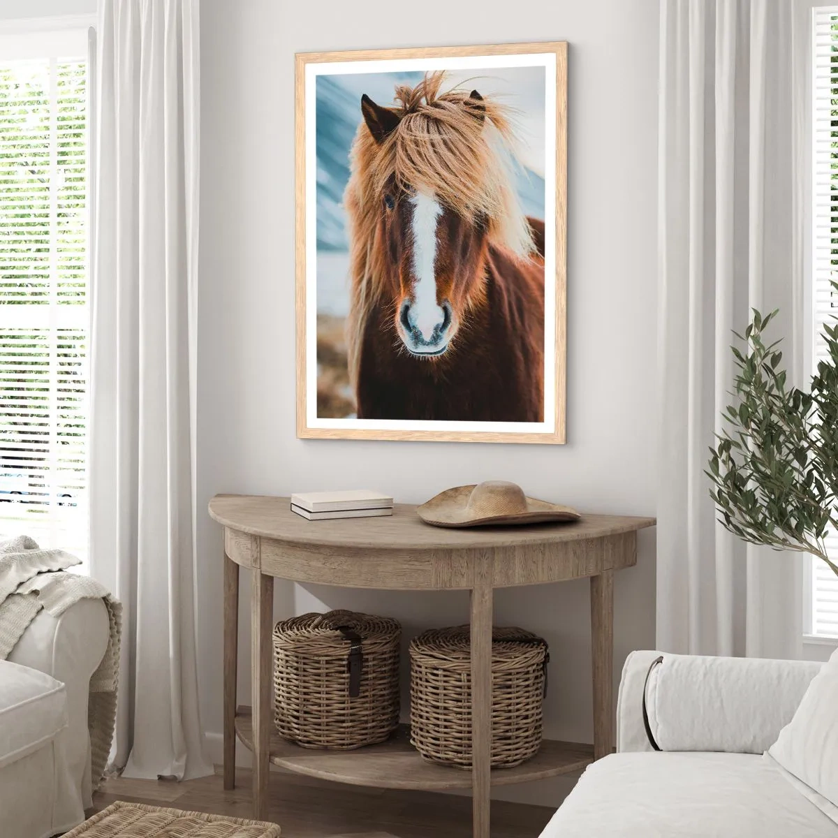 Poster in einem Rahmen aus heller Eiche - Spürst du die Freiheit? - 61x91 cm