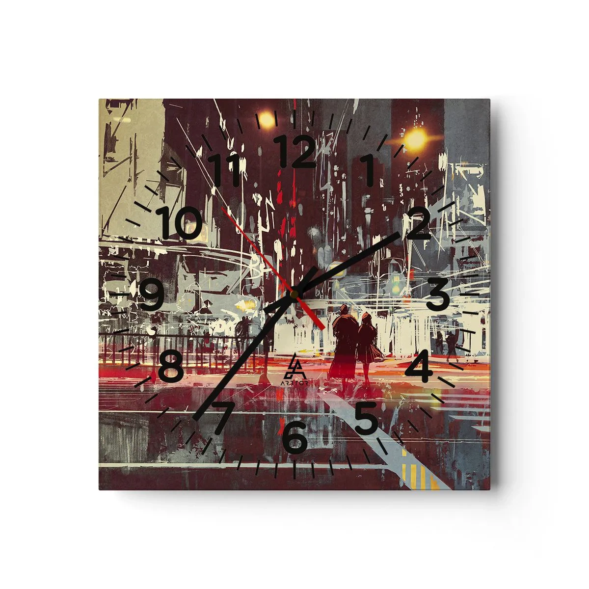 Wanduhr - Glasuhr - Eine große Stadtüberquerung - 40x40 cm