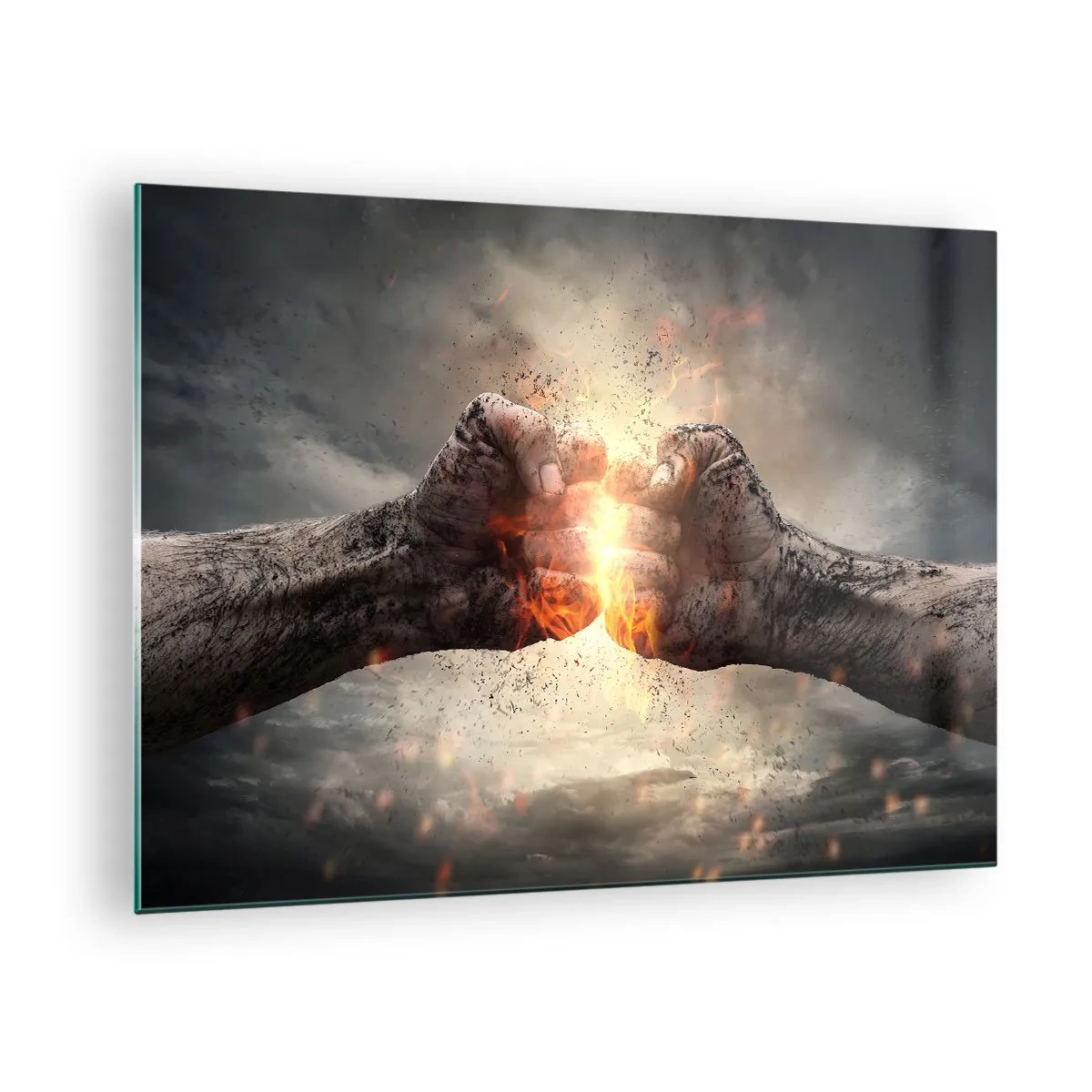 Glasbild - Bild auf glas - Stehen Sie dem Kampf gegenüber - 70x50cm - Steh auf für einen Kampf - Moderne Wanddekoration für Wohnzimmer und Schlafzimmer ARTTOR