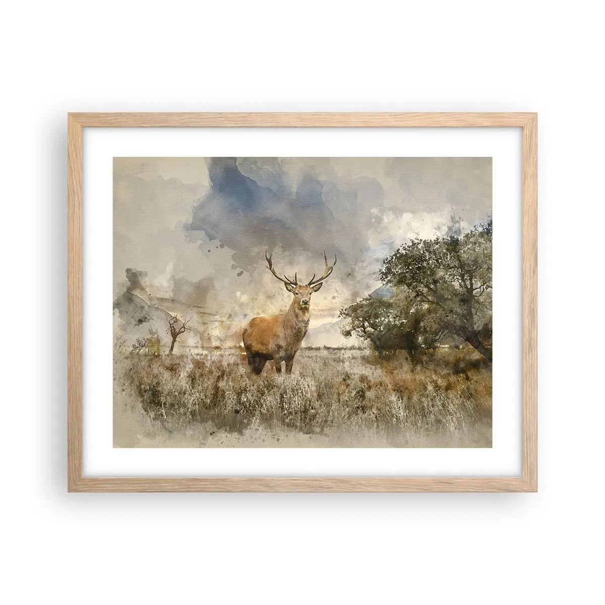 Poster in einem Rahmen aus heller Eiche - Würde – Stärke – Würde - 50x40 cm