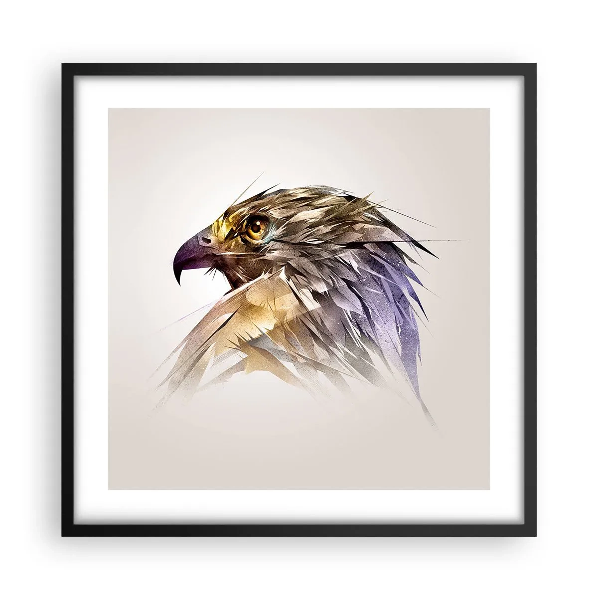 Poster in einem schwarzem Rahmen - Porträt eines Kriegers - 50x50 cm