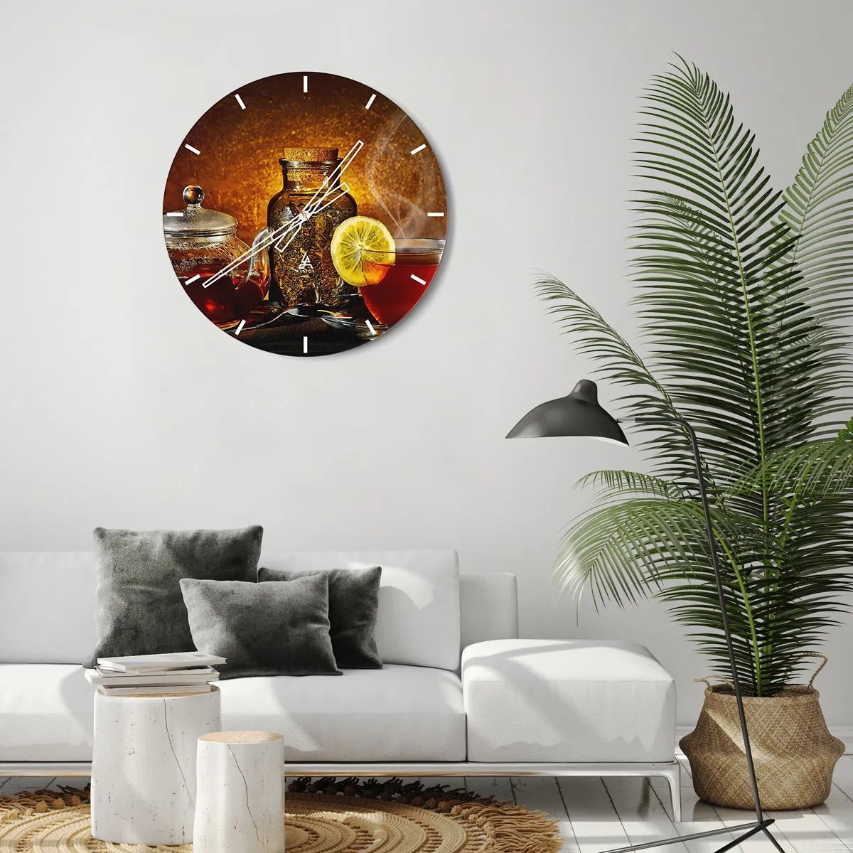 Wanduhr - Glasuhr - Im Stil der niederländischen Meister - 40x40 cm