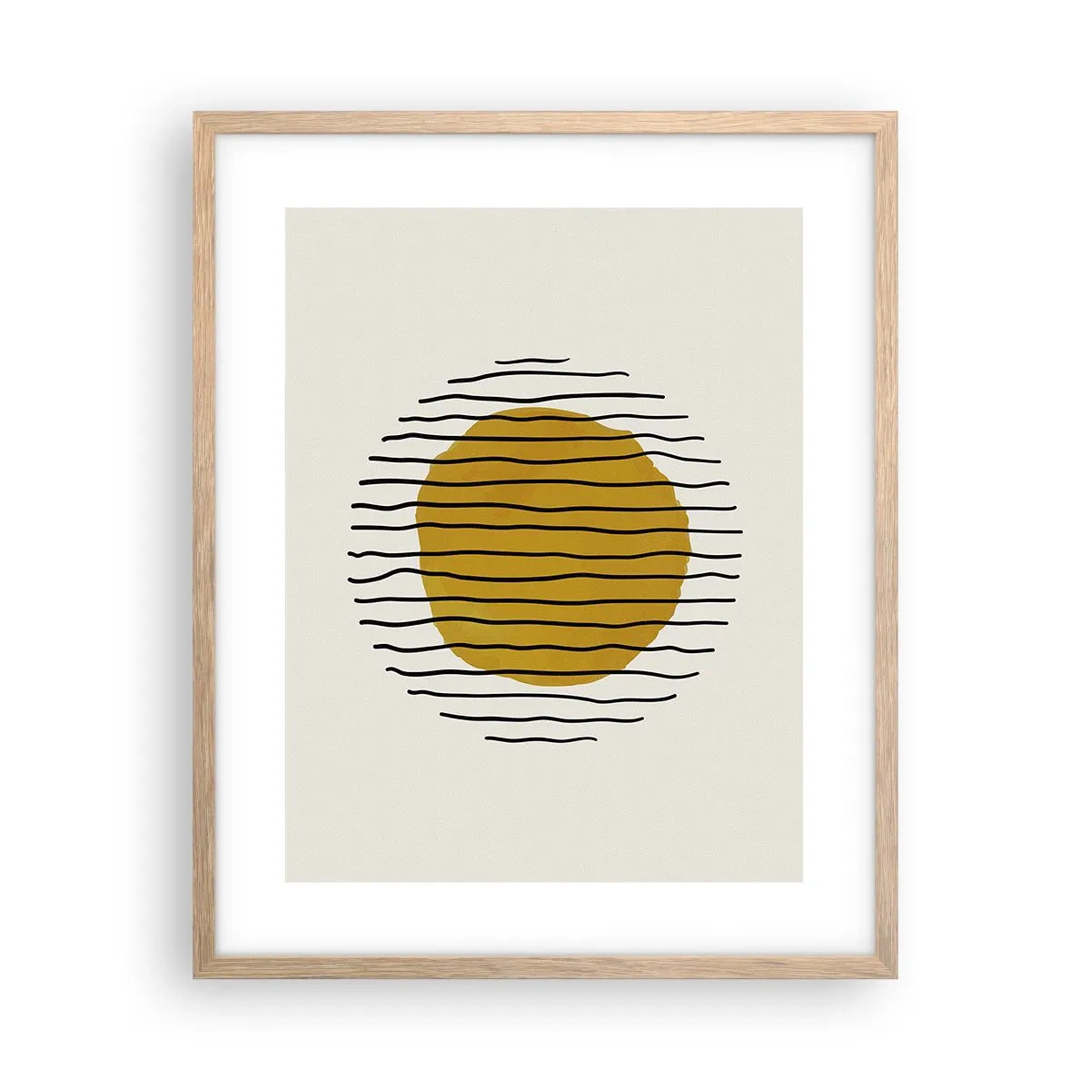 Poster in einem Rahmen aus heller Eiche - Abstraktion, die vor Hitze zittert - 40x50 cm