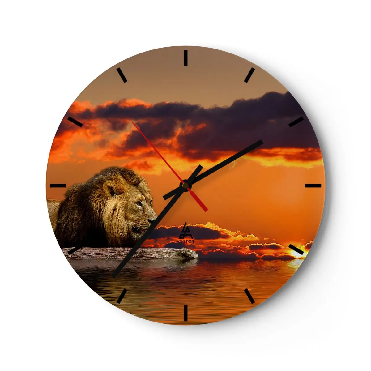 Wanduhr - Glasuhr - König der Natur - 40x40 cm