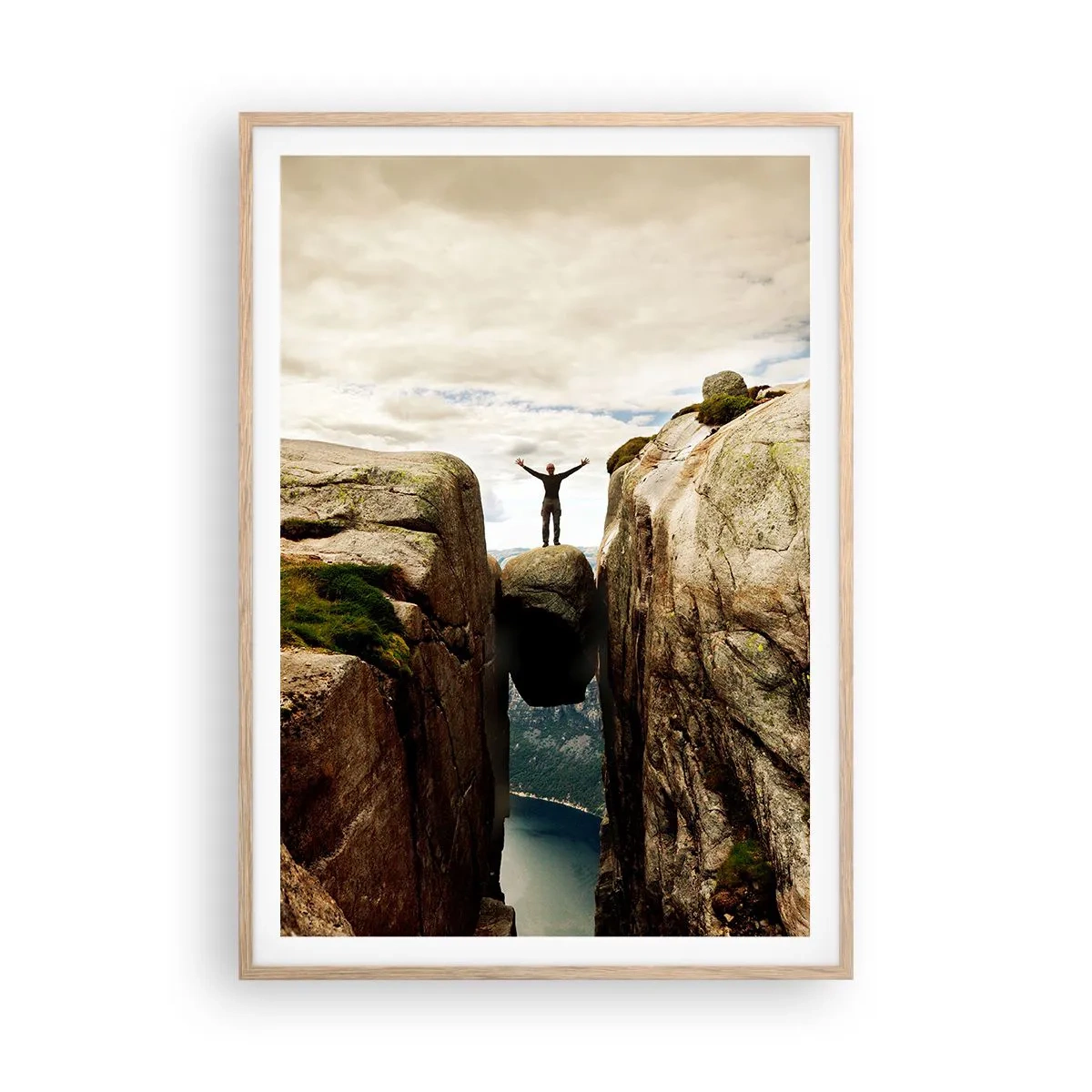 Poster in einem Rahmen aus heller Eiche - Wie geht's mir?! - 70x100 cm