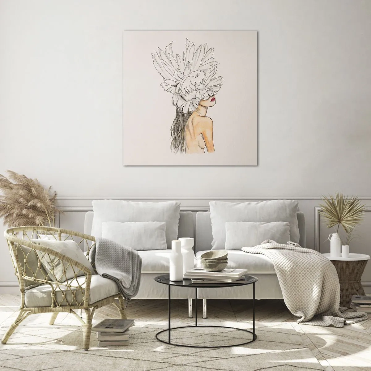 Glasbild - Bild auf glas - Gekrönte Schönheit - 70x70 cm