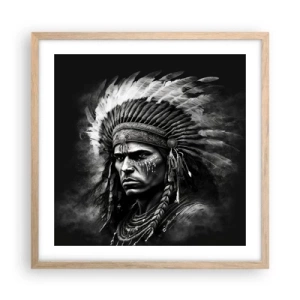 Poster in einem Rahmen aus heller Eiche - Anführer und Krieger - 50x50 cm