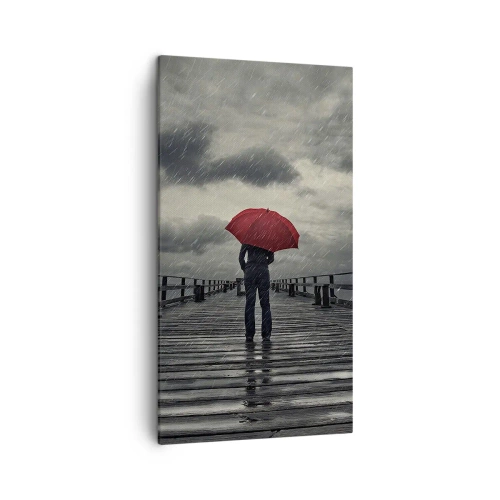 Bild auf Leinwand - Leinwandbild - Es ist egal, dass es regnet - 45x80 cm