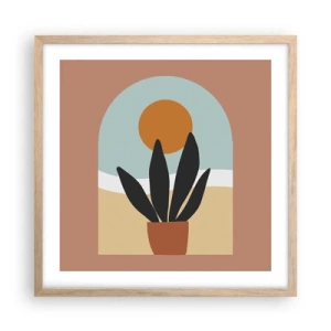 Poster in einem Rahmen aus heller Eiche - Kleine Freuden - 50x50 cm