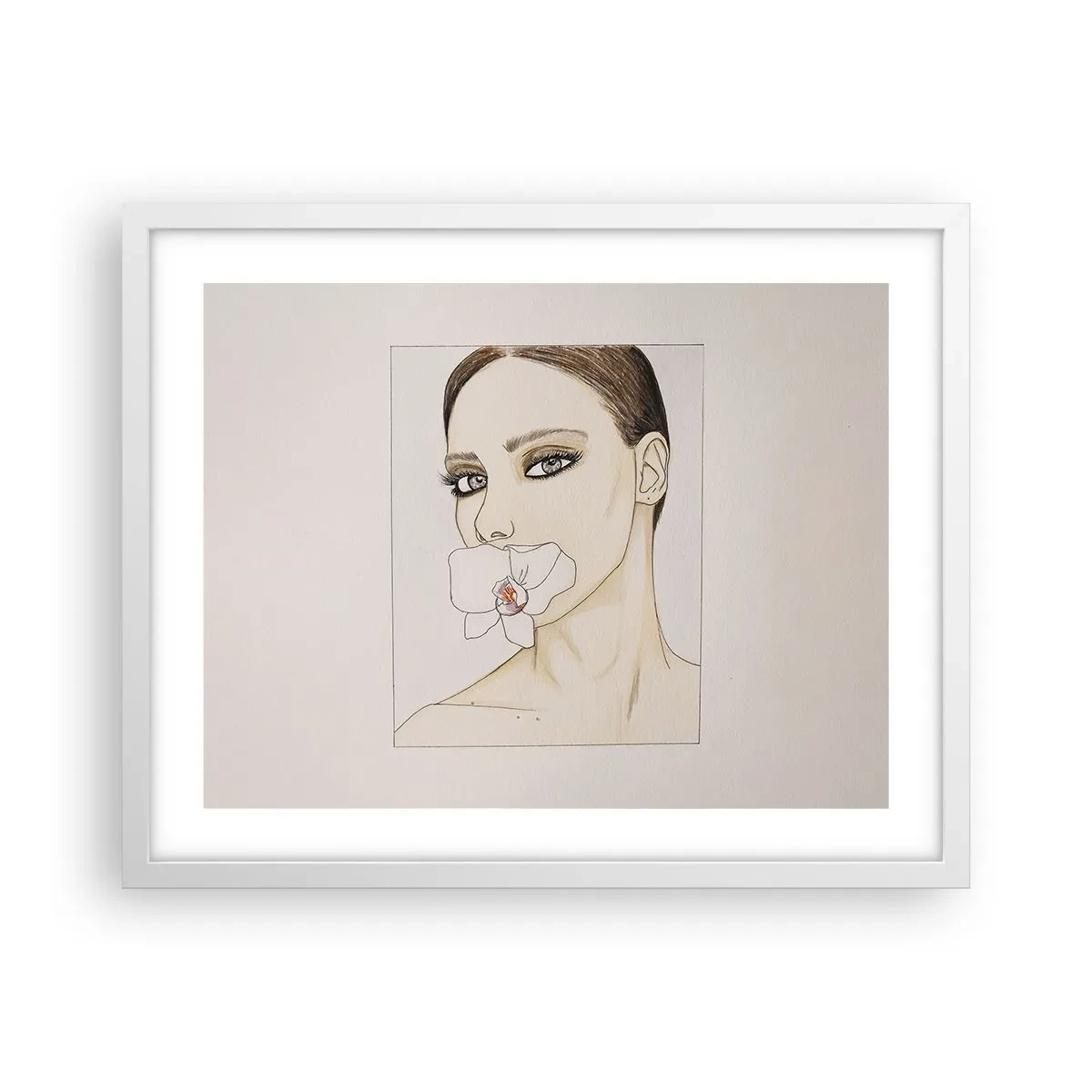 Poster in einem weißen Rahmen - Ein Symbol für Eleganz und Schönheit - 50x40 cm