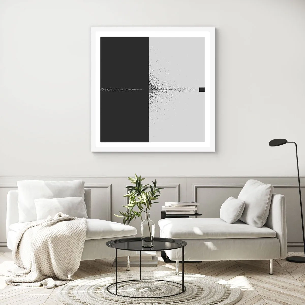 Poster in einem weißen Rahmen - Direkt zum Ziel - 50x50 cm