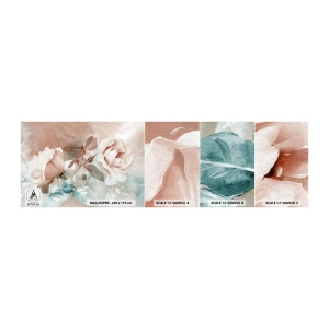 Fototapeten Muster Selbstklebend Deluxe Sticker - Geist der Romantik - Blumen, Romantisch, Rosen - 100x30 cm