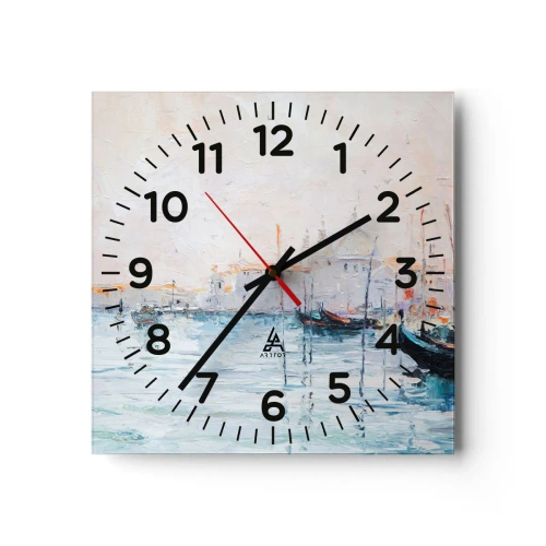 Wanduhr - Glasuhr - Hinter dem Wasser, hinter dem Nebel - 30x30 cm