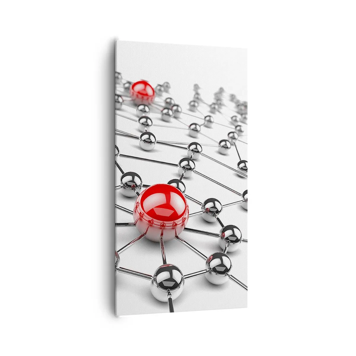 Bild auf Leinwand - Leinwandbild - Silbriges Netz - 65x120 cm