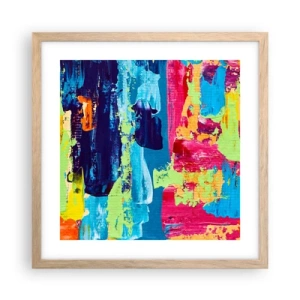 Poster in einem Rahmen aus heller Eiche - Das Leben ist wunderschoen! - 40x40 cm