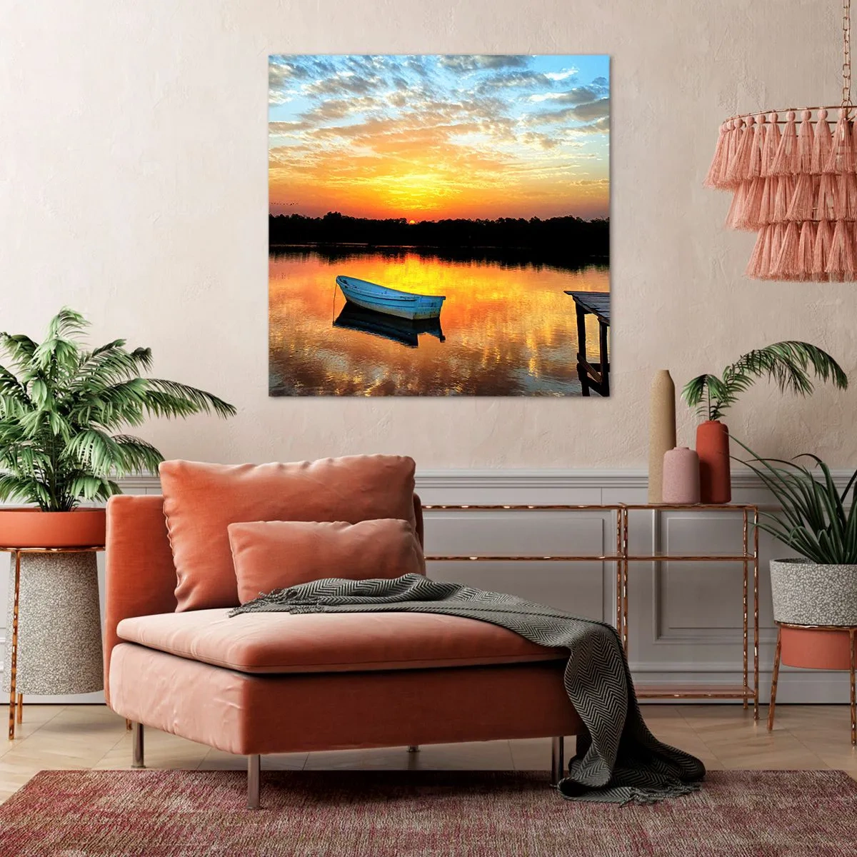 Bild auf Leinwand - Leinwandbild - Schauen, hören, meditieren - 70x70 cm