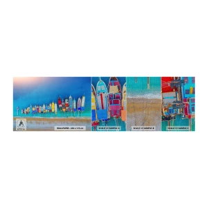 Fototapeten Muster Premium Sand - Aus der Vogelperspektive - Landschaft, Strand, Meer - 100x30 cm