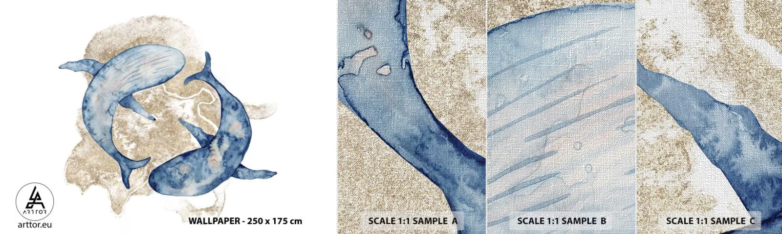 Fototapeten Muster Premium Canvas - Freundschaft oder Liebe? - Delfine, Abstraktion, Stück - 100x30 cm