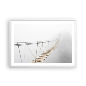 Poster in einem weißen Rahmen - Wohin wird es dich führen? - 70x50 cm