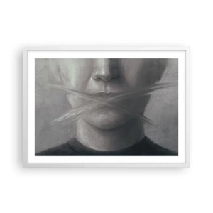 Poster in einem weißen Rahmen - Ohne ein Wort - 70x50 cm