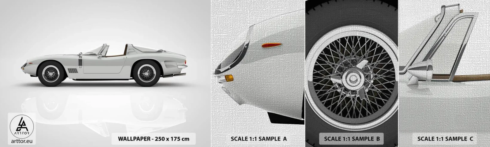 Fototapeten Muster Premium Canvas - Spaß versprochen - Sportwagen, Cabriolet, Automobil - 100x30 cm