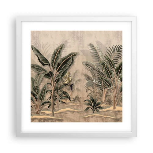 Poster in einem weißen Rahmen - Eine Gravur im Kolonialstil - 40x40 cm