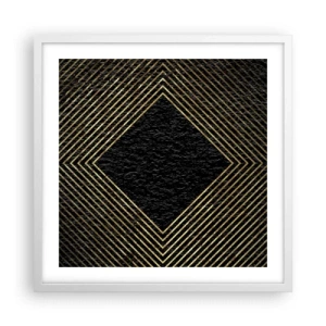 Poster in einem weißen Rahmen - Geometrie im glamourösen Stil - 50x50 cm