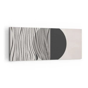 Bild auf Leinwand - Leinwandbild - Abstrakte Linien und geometrische Formen in gedeckten Farben - 120x50cm - Halbe Komposition - Moderne Wanddekoration für Wohnzimmer und Schlafzimmer ARTTOR