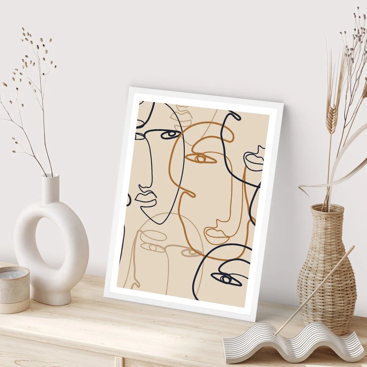 Poster in einem weißen Rahmen - Das Porträt wird multipliziert - 61x91 cm