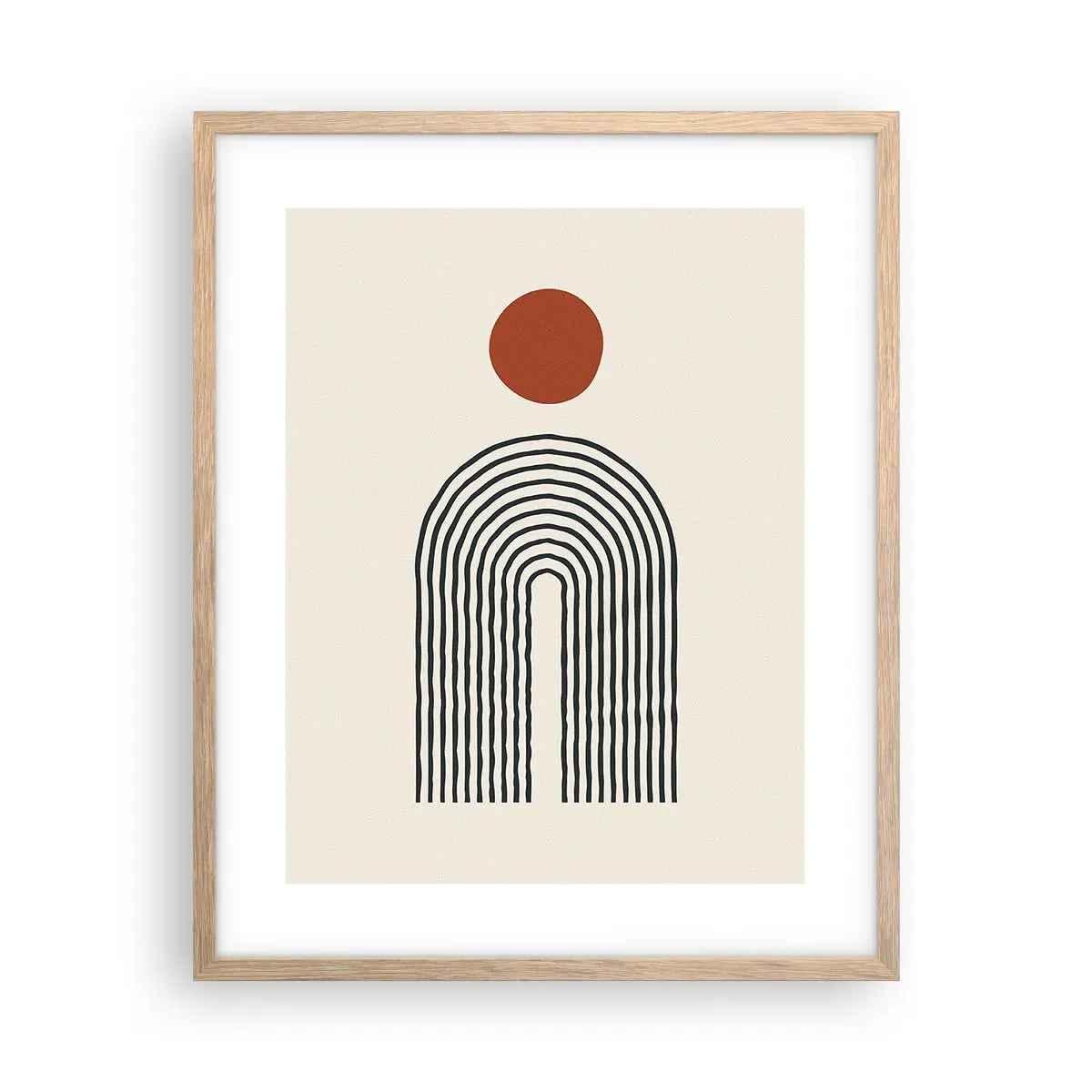 Poster in einem Rahmen aus heller Eiche - Magnetismus von Formen und Farben - 40x50 cm