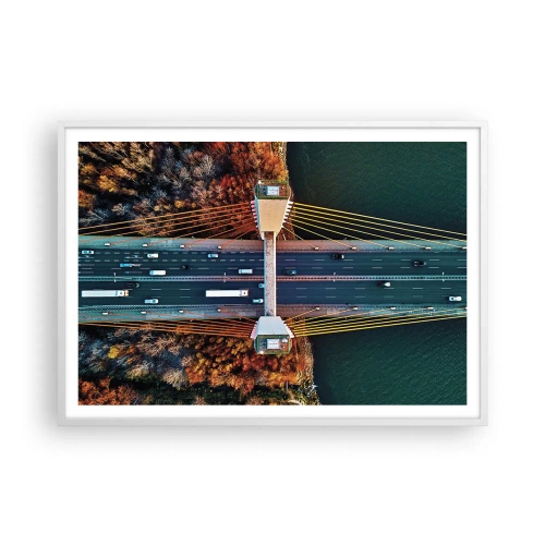 Poster in einem weißen Rahmen - Jenseits der Gewässer, jenseits der Wälder - 100x70 cm