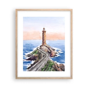 Poster in einem Rahmen aus heller Eiche - Dem Meer zugewandt - 40x50 cm