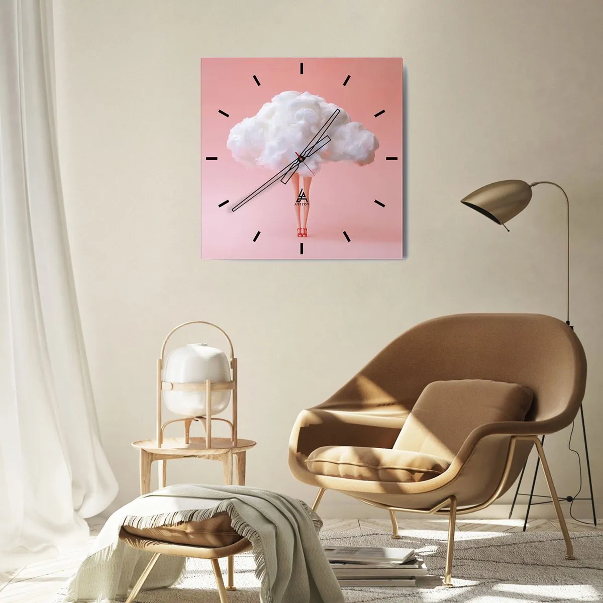 Wanduhr - Glasuhr - Süßes Versprechen - 40x40 cm