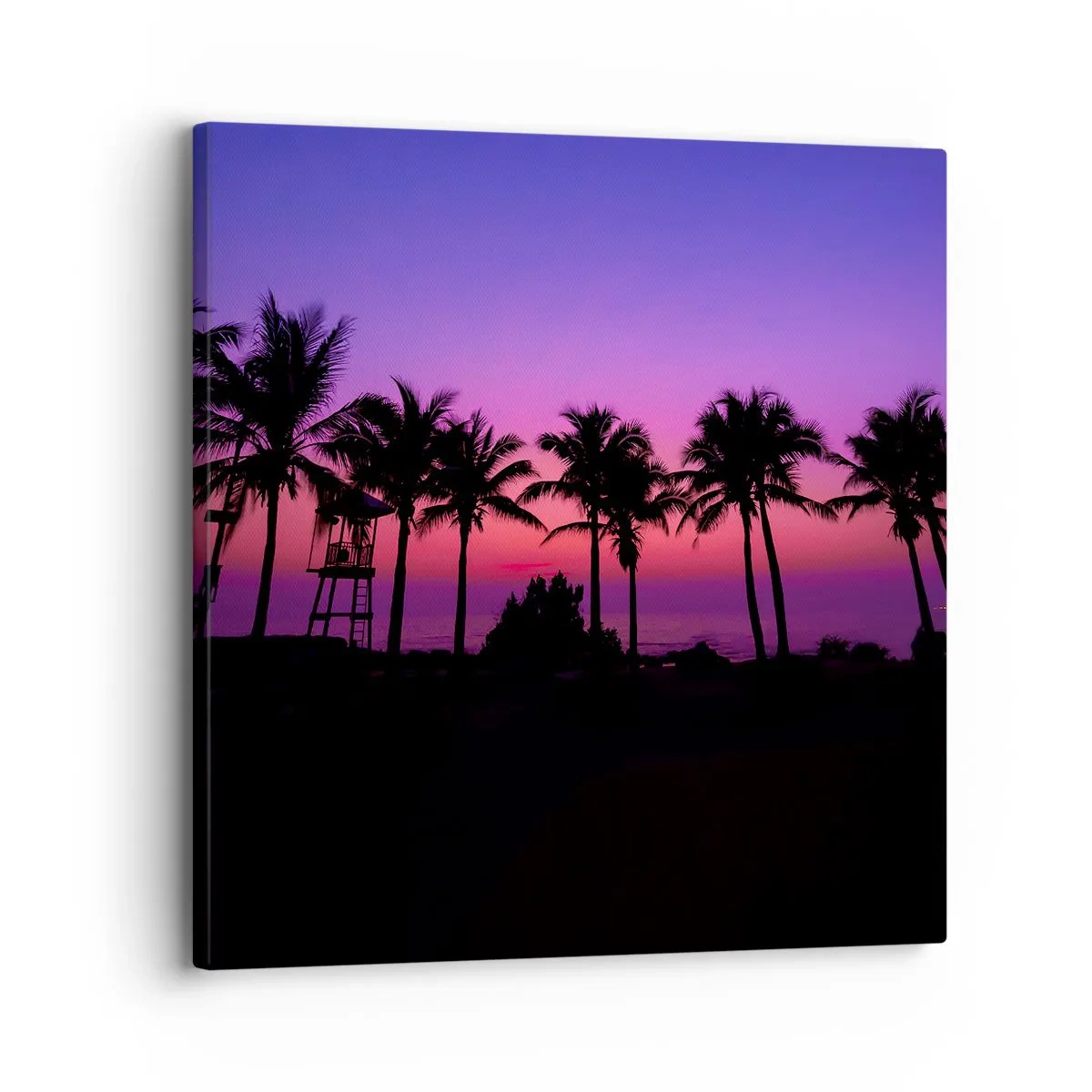Bild auf Leinwand - Leinwandbild - Abend unter Palmen - 30x30 cm