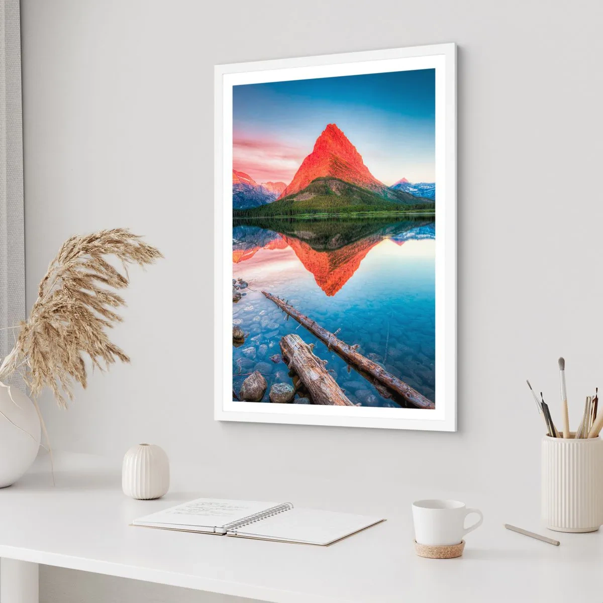 Poster in einem weißen Rahmen - Hitze und Kälte - 40x50 cm