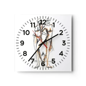 Wanduhr - Glasuhr - Studie der Gnade - 30x30 cm