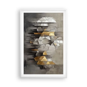 Poster in einem weißen Rahmen - Komposition aus Eis und Licht - 61x91 cm