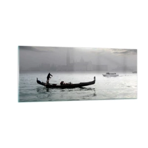 Glasbild - Bild auf glas - Eine fabelhafte Stadt aus Wasser und Nebel - 100x40 cm