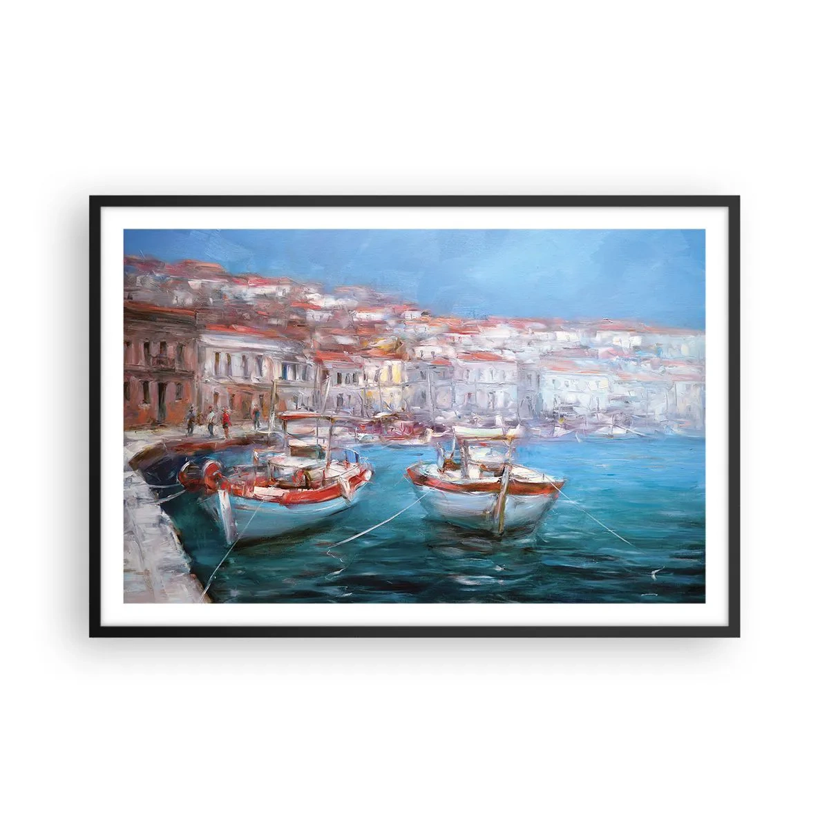 Poster in einem schwarzem Rahmen - Italienische Bucht - 91x61 cm