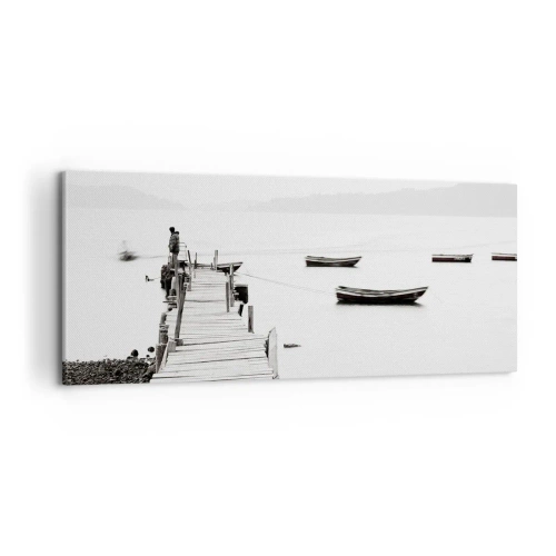 Bild auf Leinwand - Leinwandbild - Ruhig und sauber über dem Wasser - 100x40 cm