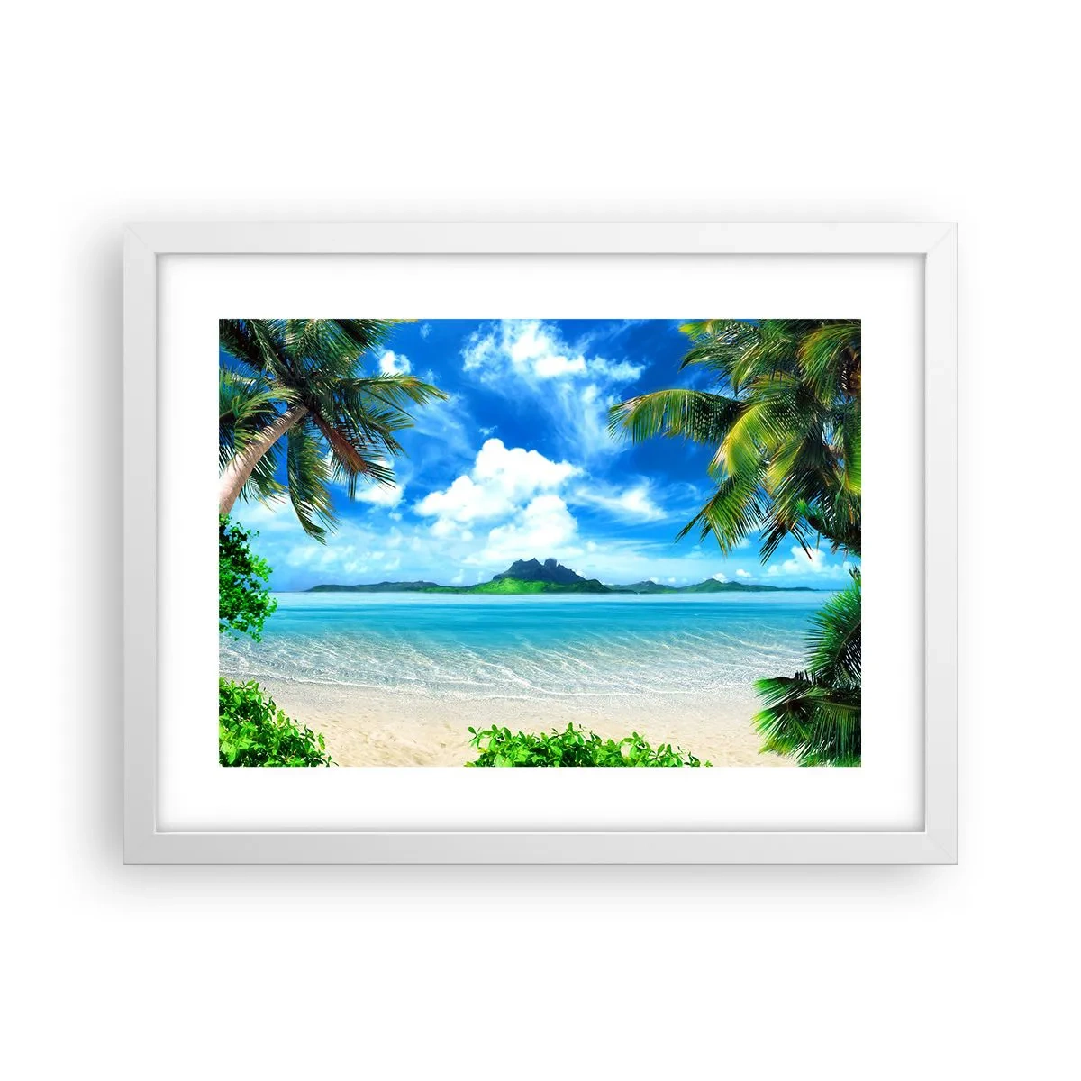 Poster in einem weißen Rahmen - Das Azurblau der Tropen - 40x30 cm