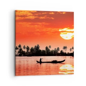 Bild auf Leinwand - Leinwandbild - Die Ruhe der Tropen bei Sonnenuntergang - 70x70 cm