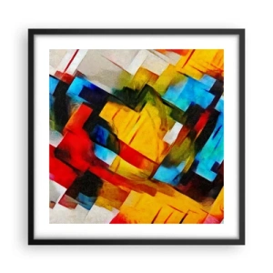 Poster in einem schwarzem Rahmen - Ein bunter Interleaver - 50x50 cm